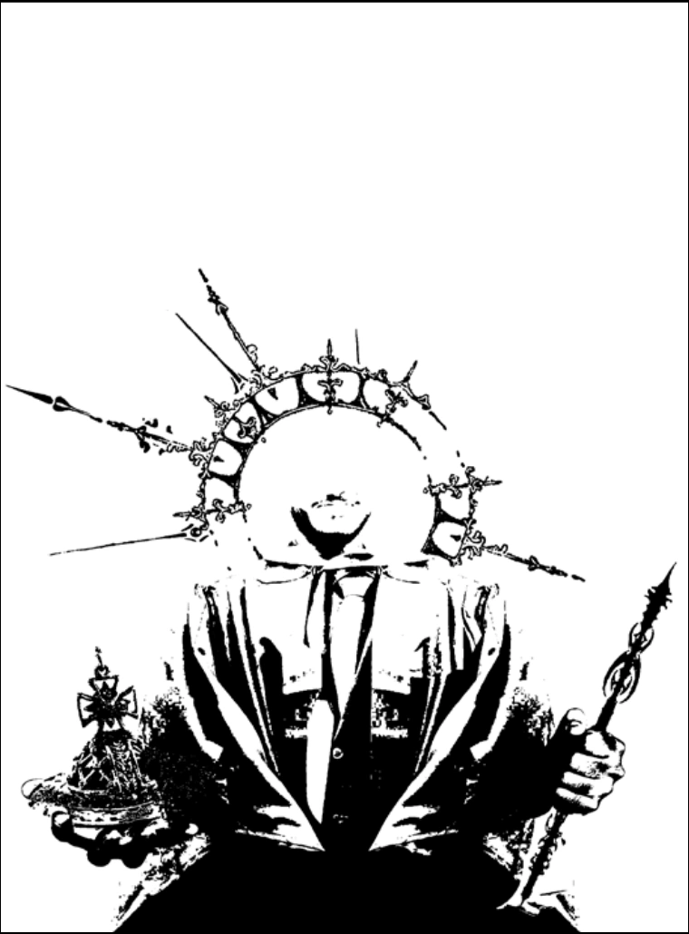 Figure with an orb and radiant halo