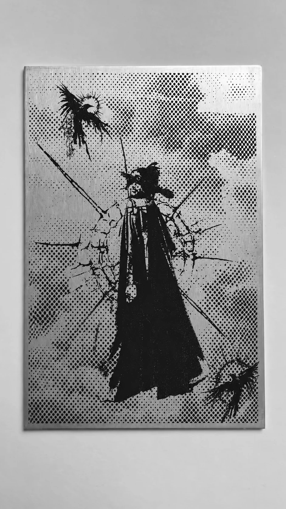 Engraved aluminium plate, front